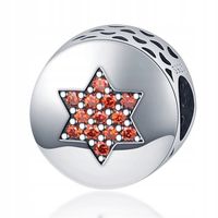 Zawieszka SREBRO 925 Charms Koralik Pomarańczowa Gwiazda