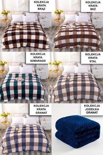 GRUBY KOC WYTŁACZANY NARZUTA NA ŁÓŻKO KANAPĘ 160x200 NA NAROŻNIK MIĘKKI na Arena.pl