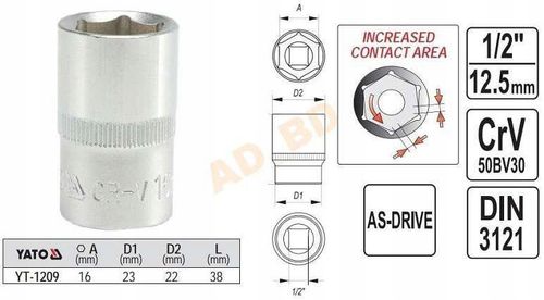 nasadka 16mm 1/2" 6k. na Arena.pl