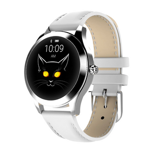 Damski Smartwatch Biały Skórzany Aplikacje iOS Android WKW10 Watchmark