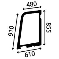 Szyba Drzwi górna zielona Kubota KX KX014-4, KX015-4, KX016-4, KX018-4,
