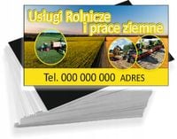 Wizytówki firmowe Foliowane 1000 szt USŁUGI ROLNICZE PRACE ZIEMNE