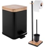 Zestaw Łazienkowy Kosz na śmieci i Stojak na papier toaletowy i szczotka WC