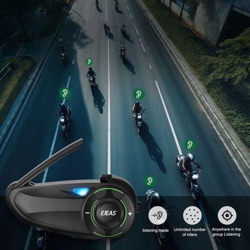INTERKOM MOTOCYKLOWY EJEAS Q8 DO 6 KIEROWCÓW JEDNOCZEŚNIE RADIO FM BT 5.1 na Arena.pl