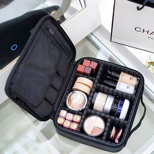 KOSMETYCZKA ORGANIZER KUFEREK NA KOSMETYKI DUŻA TORBA PODRÓŻNA CZARNA na Arena.pl