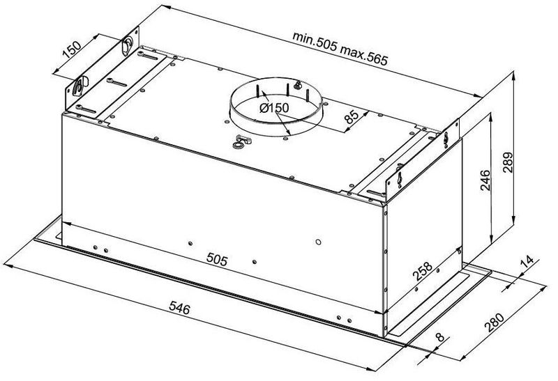Okap do zabudowy Globalo AMADIO 60.2 Inox zdjęcie 4