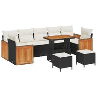 Zestaw Sof na Ogród 10 pcs Czarny i kremowy 90 x 55 x 71 cm