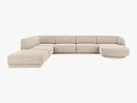 NAROŻNIK PANORAMICZNY SOFA 330/255/70 BEŻ TKANINA  MILEY OD MICADONI