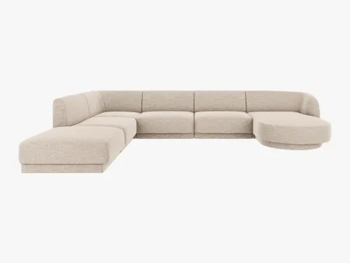 NAROŻNIK PANORAMICZNY SOFA 330/255/70 BEŻ TKANINA  MILEY OD MICADONI na Arena.pl
