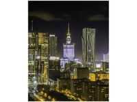 40X50CM WARSZAWSKIE ŚRÓDMIEŚCIE NOCĄ OBRAZ