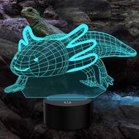 lampka led nocna aksolotl 3d akrylowa wielokolorow