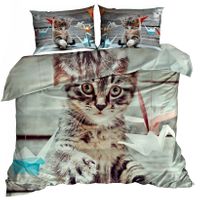 Pościel 3D bawełna satyna 160x200cm KICIUŚ