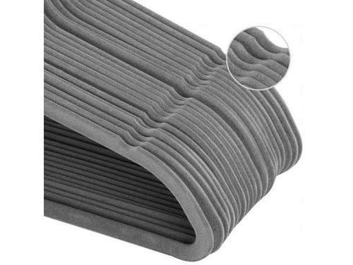 10x wieszak welurowy wieszaki na ubrania  do szafy mocne 10szt szary na Arena.pl