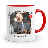 Kubek Czerwony Donald Tusk Po Platforma Prezent Z Nadrukiem Ze Zdjęciem