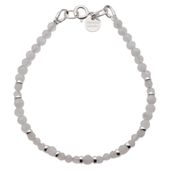 Bransoletka - Kamień Księżycowy kulki i srebro 19 cm