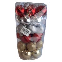 bombki choinkowe świąteczne plastikowe 60mm 30szt