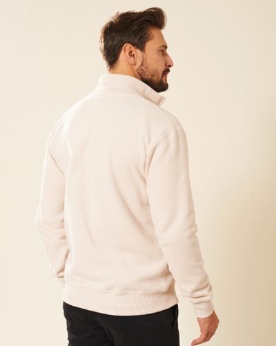 Sweter męski bawełniany ecru Platon Rozmiar - L na Arena.pl