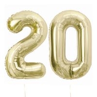 Balony foliowe liczba 20 szampański złoty, 85 cm