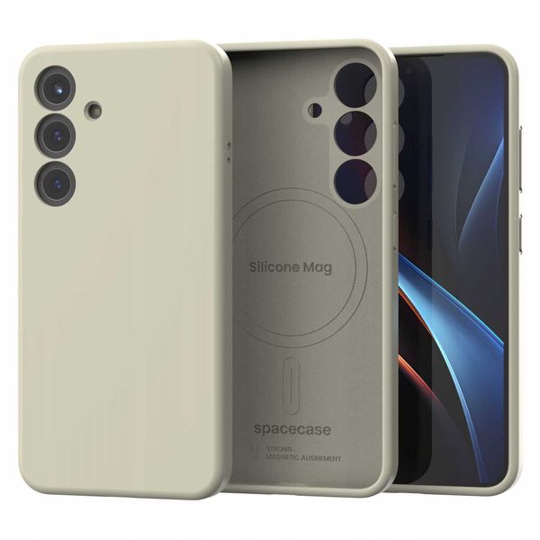 Spacecase Silicone Mag Galaxy S25 Beige zdjęcie 2