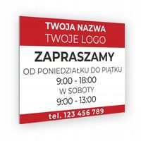 Tabliczka PCV - ZAPRASZAMY 40x30 GODZINY OTWARCIA