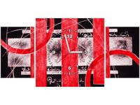 80X40CM ZEGAR CZERWONA ABSTRAKCJA OBRAZ