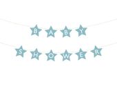 Baner papierowy Baby Shower gwiazdki, niebieski