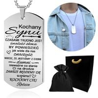 Nieśmiertelnik DLA SYNA z GRAWEREM męski prezent od Mamy Taty GRAWER