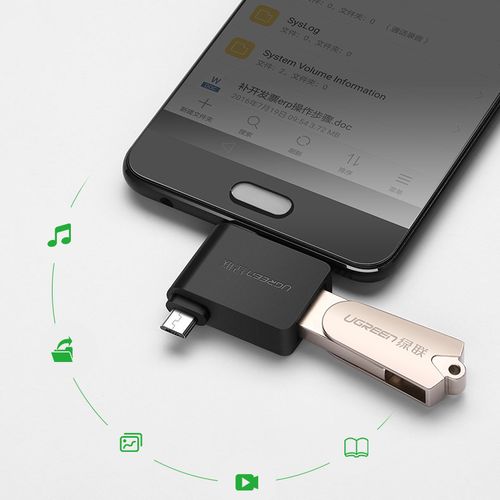 adapter przejściówka otg 2w1 usb do usb-c / micro usb - czarny na Arena.pl