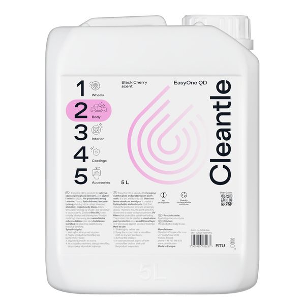 CLEANTLE EasyOne QD - quick detailer do lakieru 5L zdjęcie 1
