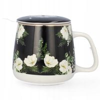 LIVELLO KUBEK PORCELANOWY Z METALOWYM ZAPARZACZEM 500 ML