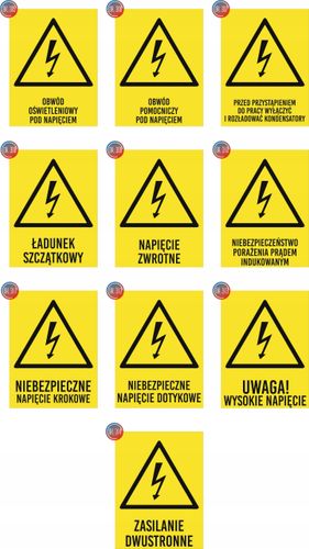 Tablica informacyjna pod napięciem grawer piktogram 20x15 cm dużo wzorów na Arena.pl