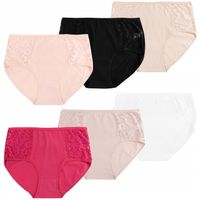 Majtki koronkowe damskie figi 6-pak wysoki stan bawełniane koronka roz. 3XL