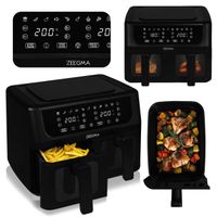 FRYTKOWNICA BEZTŁUSZCZOWA FRYTOWNICA PODWÓJNA AIR FRYER 2 SZUFLADY 9L 1700W