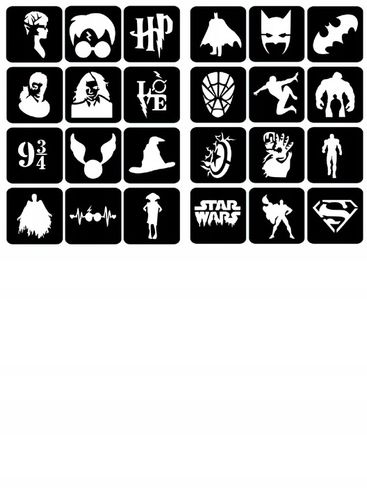 Szablony do tatuaży brokatowych, Tatuaże brokatowe - mix 100 sztuk na Arena.pl