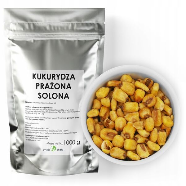 KUKURYDZA PRAŻONA SOLONA kukurydza z solą 1kg zdjęcie 1