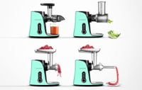 WYCISKARKA WOLNOOBROTOWA POZIOMA AMZCHEF GM3001-GN 150W CICHA 60DB 2 TRYBY
