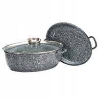 BRYTFANNA Ceramiczna Gęsiarka MARMURKOWA OWALNA Konighoffer Kingstone 8 l
