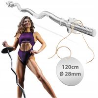 Gryf lekko łamany sztanga 120CM 28MM stalowy sztanga zaciski gwintowany