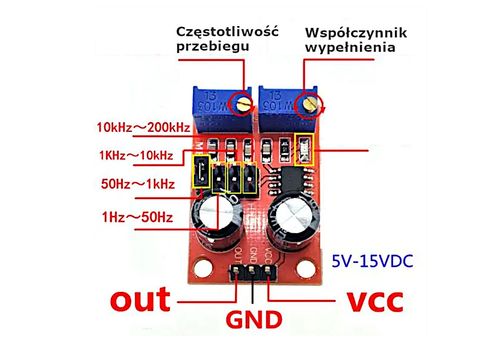Generator impulsów NE555 impulsator 1Hz 200kHz moduł DIY na Arena.pl