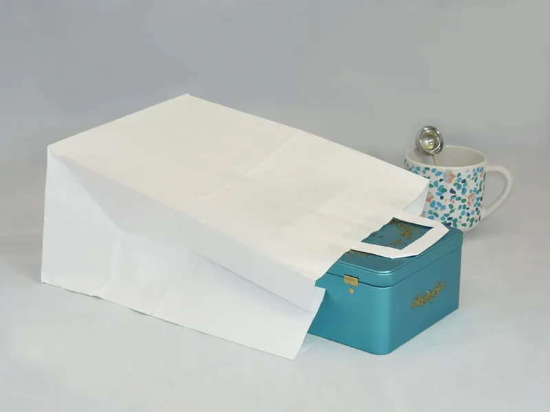 Torba papierowa biała 22 x 11 x 31 cm zdjęcie 3