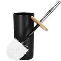 SZCZOTKA DO WC ŁAZIENKI METAL BAMBUS LOFT CZARNA TOALETOWA WOLNOSTOJĄCA