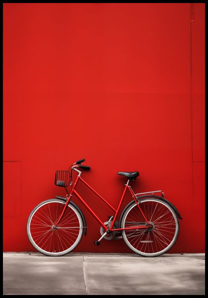Plakat 68x98cm Czerwony Rower zdjęcie 2