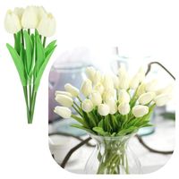 Tulipany Silikonowe Kwiaty Sztuczne 34 cm Rośliny Ozdobne do Wazonu 5 szt