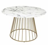 Stół okrągły Rayo marmur/ złoty