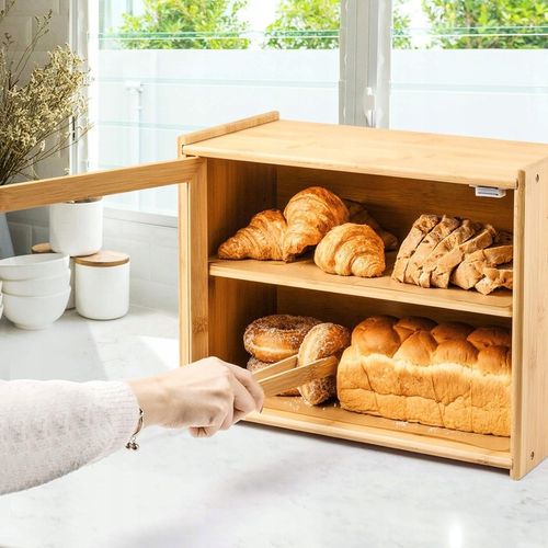 CHLEBAK DREWNIANY POJEMNIK NA CHLEB PIECZYWO DUŻY 37x29x20 CM na Arena.pl