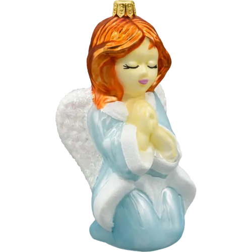 Bombka choinkowa szklana: Anioł w modlitwie: niebieski na Arena.pl