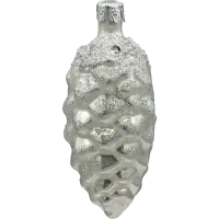 Bombka choinkowa szklana: Szyszka srebrna: mała