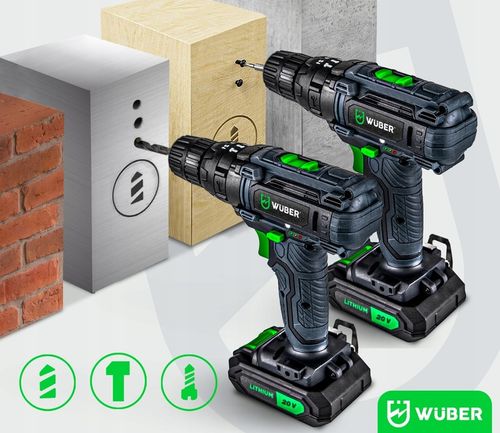 WIERTARKO WKRĘTARKA UDAROWA AKUMULATOROWA 20V 2X AKUMULATOR + WALIZKA na Arena.pl