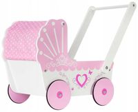 Wózek Dla Lalek Drewniany Chodzik Pchacz Antypoślizgowe Koła Super Wygląd