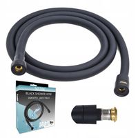 GŁADKI wąż prysznicowy CZARNY wzmacniany antyskrętny 150 cm LAR-B-SOH